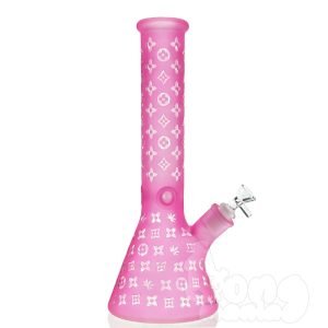 Pink Frosted LV Bong – 35 cm