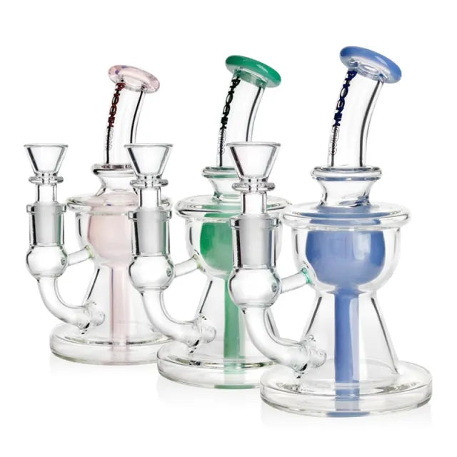 7 Inch Glass Beaker Bong with Dual Chamber Recycler